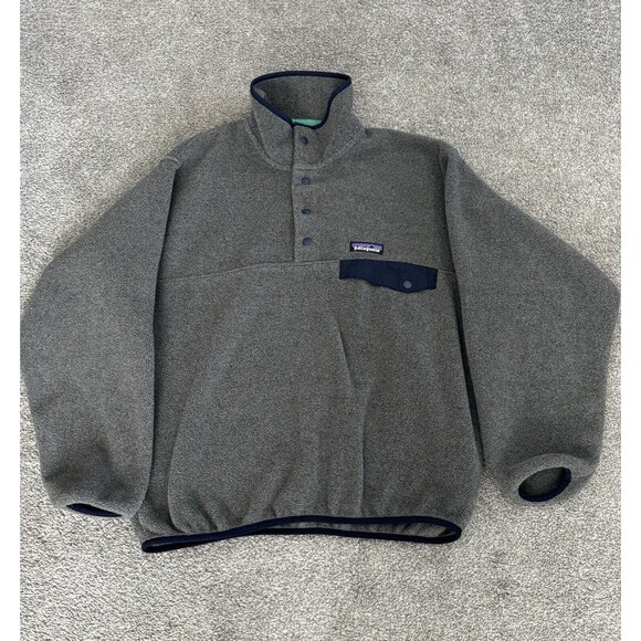 Patagonia Synchilla Snap-T Fleece Pullover Mens Small Dark Gray EUC - Picture 1 of 8